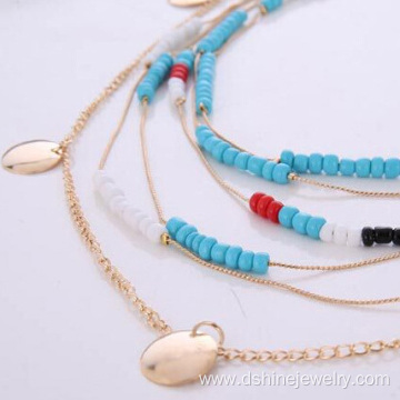 Measle Bead Multi Strand Necklace Womens Chain Necklace